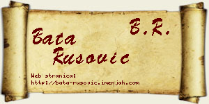 Bata Rusović vizit kartica